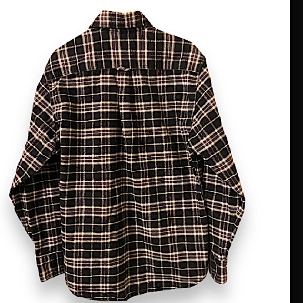 JACHS Black White Long Sleeve Plaid Flannel Shirt - Men's Medium. - Picture 2 of 7